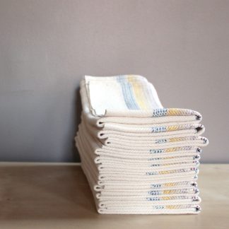 Stack of handwoven towels folded